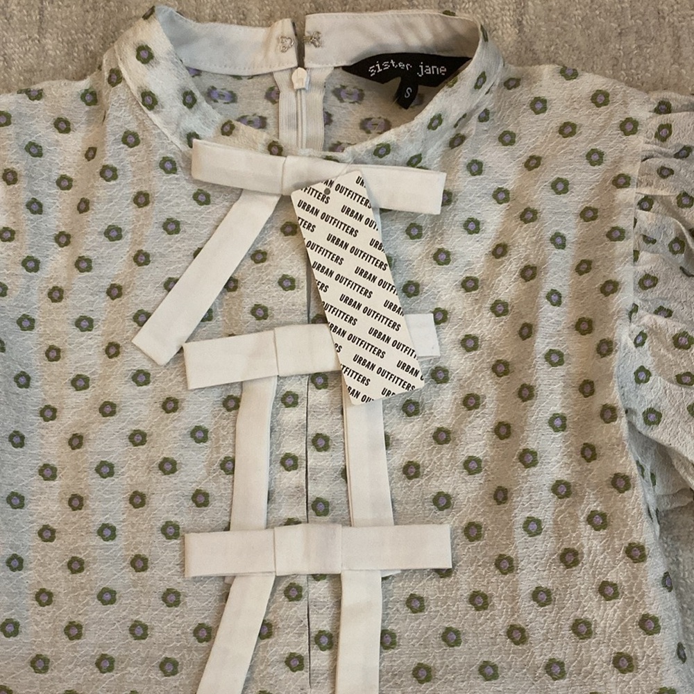 Sister Jane Women’s Ivory Jacquard Short Sleeve Dress. NWT. Size 4 - Picture 5 of 10